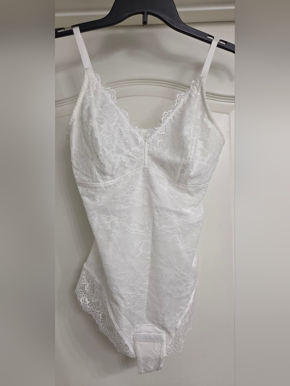 Lace Trim White Chemise Slip with Adjustable Straps